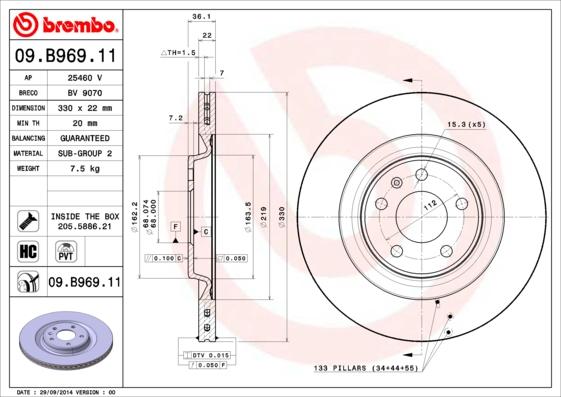 AP 25460 V - Гальмівний диск avtolavka.club