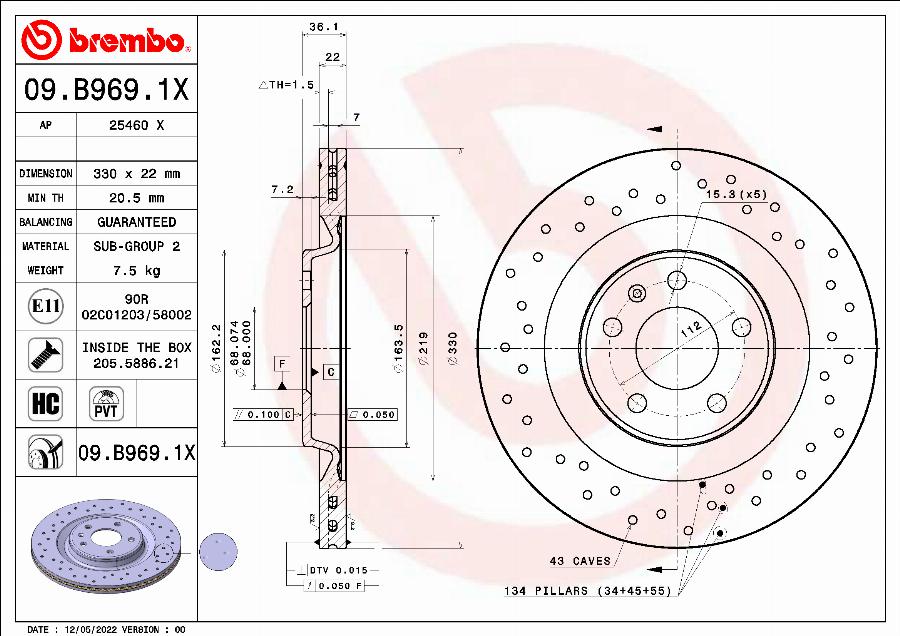 AP 25460 X - Гальмівний диск avtolavka.club