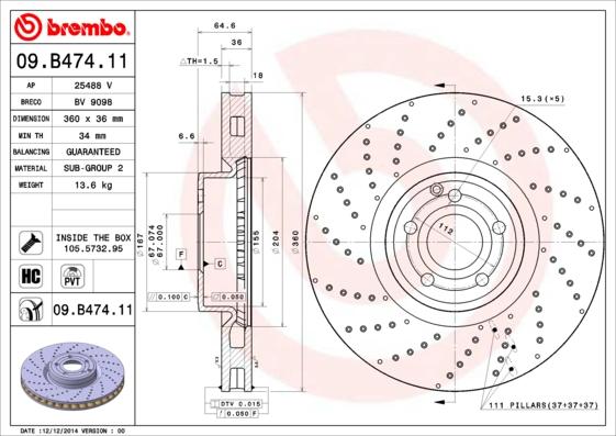 AP 25488 V - Гальмівний диск avtolavka.club