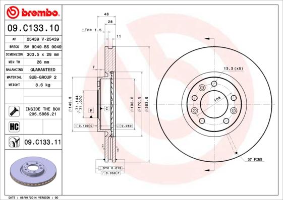 AP 25439 V - Гальмівний диск avtolavka.club