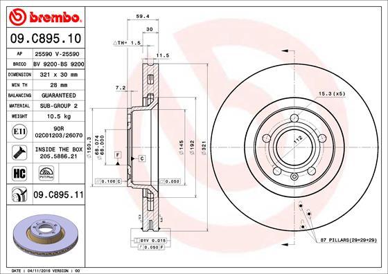 AP 25590 V - Гальмівний диск avtolavka.club