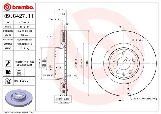 AP 25534 V - Гальмівний диск avtolavka.club