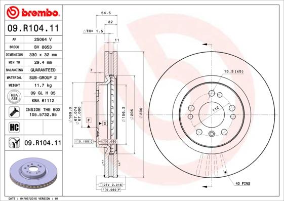 AP 25064 V - Гальмівний диск avtolavka.club