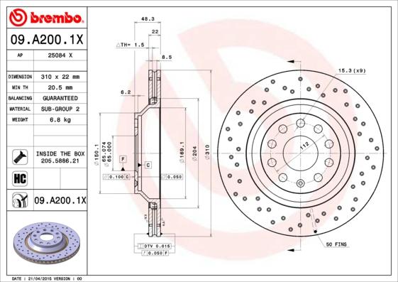 AP 25084 X - Гальмівний диск avtolavka.club