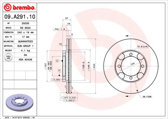 AP 25035 - Гальмівний диск avtolavka.club