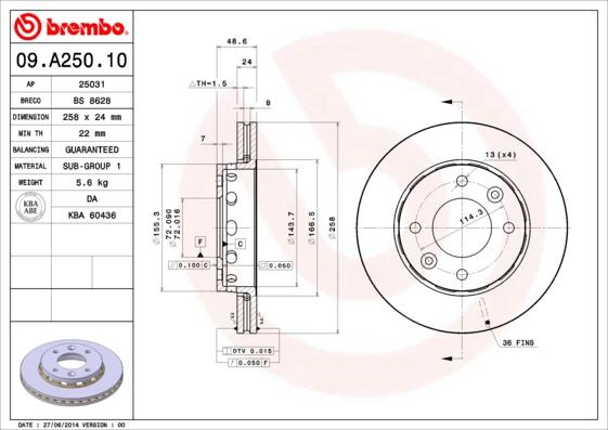 AP 25031 - Гальмівний диск avtolavka.club