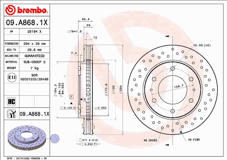 AP 25194 X - Гальмівний диск avtolavka.club