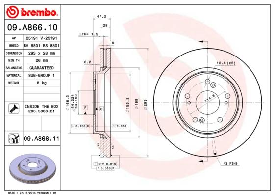 AP 25191 V - Гальмівний диск avtolavka.club