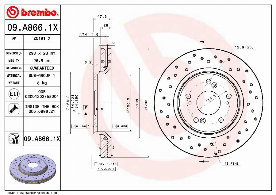 AP 25191 X - Гальмівний диск avtolavka.club