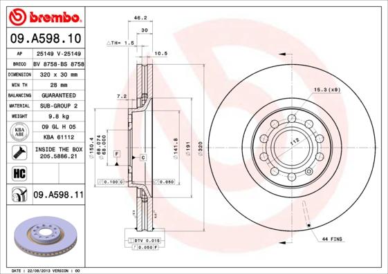 AP 25149 V - Гальмівний диск avtolavka.club