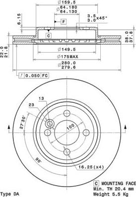 Delphi BG4146 - Гальмівний диск avtolavka.club