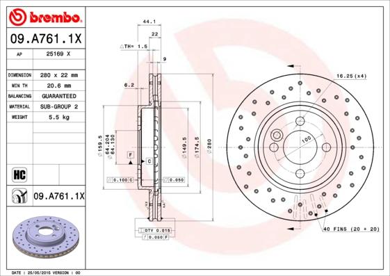 AP 25169 X - Гальмівний диск avtolavka.club