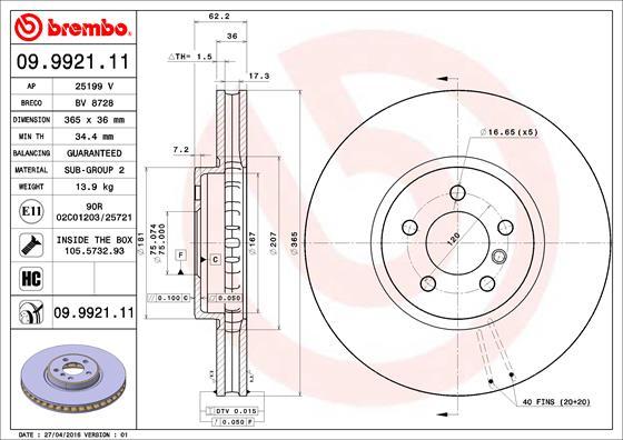 AP 25119 V - Гальмівний диск avtolavka.club