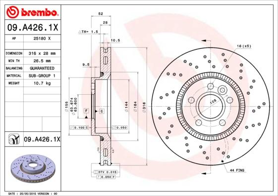 AP 25180 X - Гальмівний диск avtolavka.club