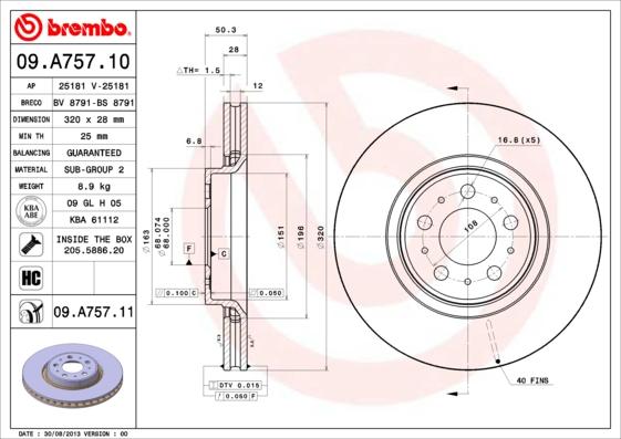 AP 25181 V - Гальмівний диск avtolavka.club