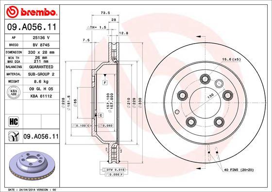 AP 25136 V - Гальмівний диск avtolavka.club