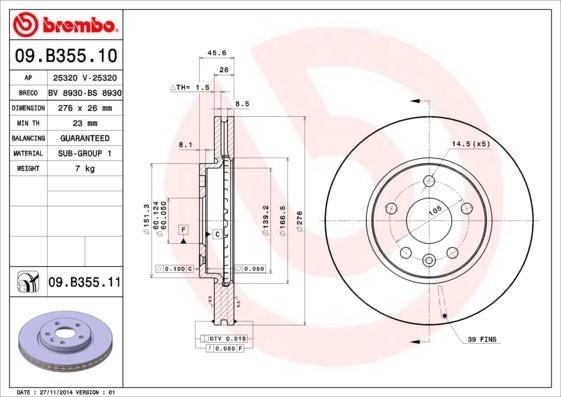 AP 25320 V - Гальмівний диск avtolavka.club