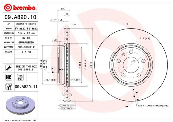 AP 25212 V - Гальмівний диск avtolavka.club