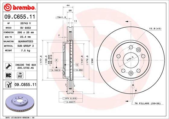 AP 25743V - Гальмівний диск avtolavka.club