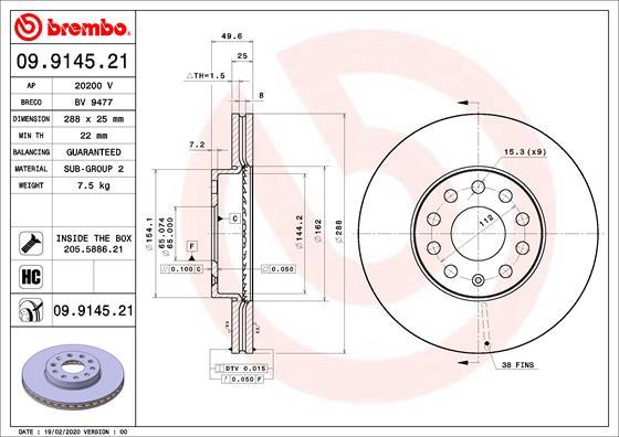 AP 20200 V - Гальмівний диск avtolavka.club