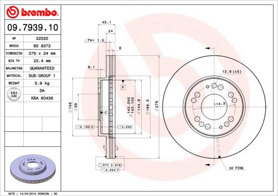 AP 22020 - Гальмівний диск avtolavka.club