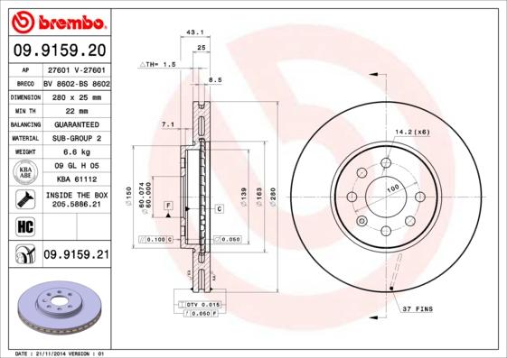 AP 27601 V - Гальмівний диск avtolavka.club