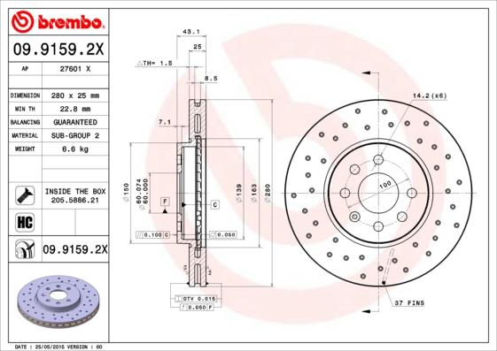 AP 27601 X - Гальмівний диск avtolavka.club