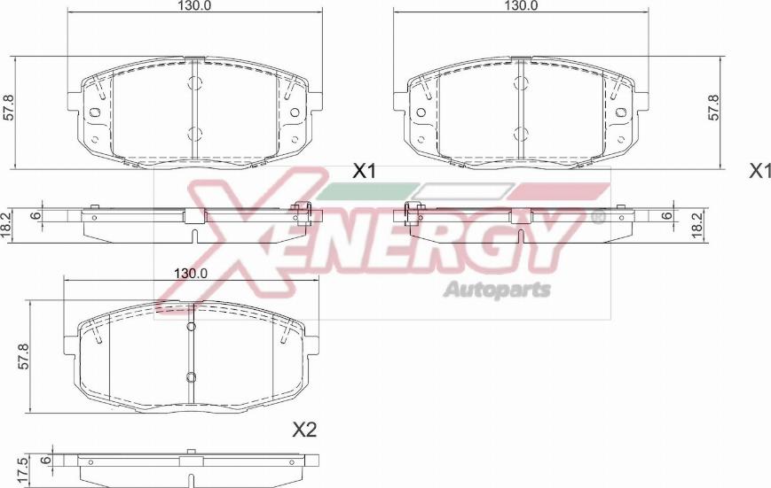 AP XENERGY X41415 - Гальмівні колодки, дискові гальма avtolavka.club