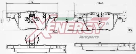 AP XENERGY X41423 - Гальмівні колодки, дискові гальма avtolavka.club