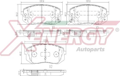 AP XENERGY X41284 - Гальмівні колодки, дискові гальма avtolavka.club