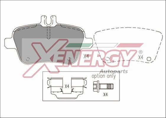 AP XENERGY X41227 - Гальмівні колодки, дискові гальма avtolavka.club