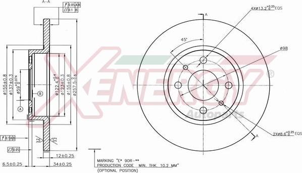 AP XENERGY X601470 - Гальмівний диск avtolavka.club