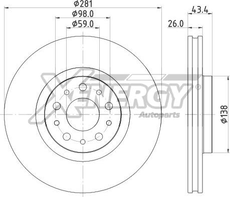 AP XENERGY X602925 - Гальмівний диск avtolavka.club