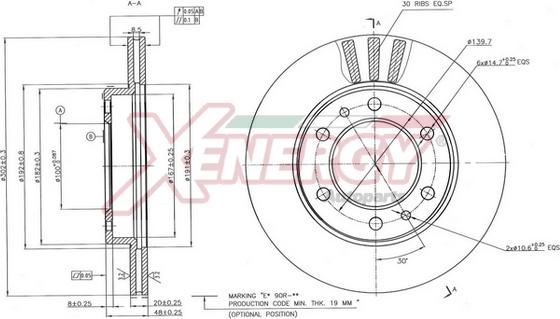 AP XENERGY X602807 - Гальмівний диск avtolavka.club