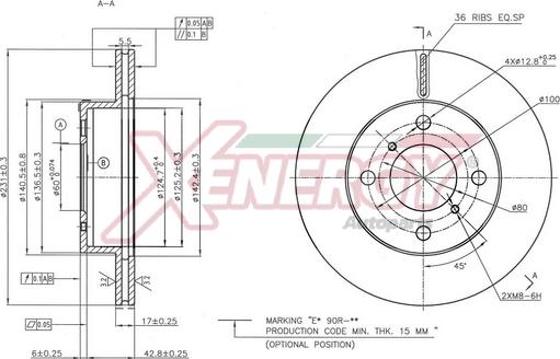 AP XENERGY X602827 - Гальмівний диск avtolavka.club