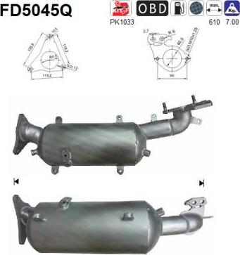 AS FD5045Q - Сажі / частковий фільтр, система вихлопу ОГ avtolavka.club