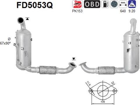 AS FD5053Q - Сажі / частковий фільтр, система вихлопу ОГ avtolavka.club