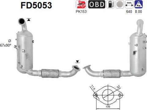 AS FD5053 - Сажі / частковий фільтр, система вихлопу ОГ avtolavka.club