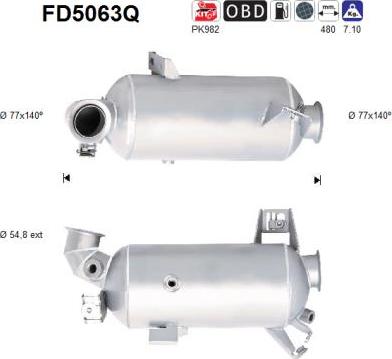 AS FD5063Q - Сажі / частковий фільтр, система вихлопу ОГ avtolavka.club