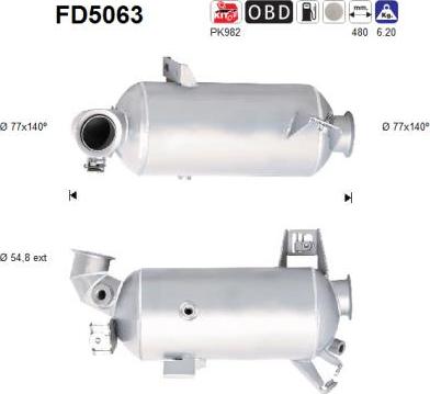AS FD5063 - Сажі / частковий фільтр, система вихлопу ОГ avtolavka.club