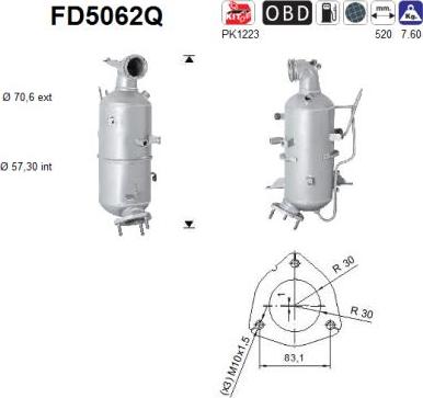 AS FD5062Q - Сажі / частковий фільтр, система вихлопу ОГ avtolavka.club