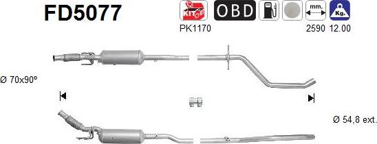 AS FD5077 - Сажі / частковий фільтр, система вихлопу ОГ avtolavka.club
