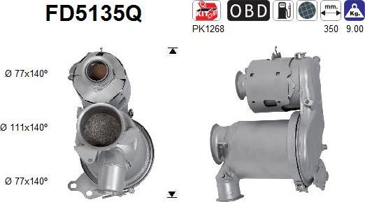 AS FD5135Q - Сажі / частковий фільтр, система вихлопу ОГ avtolavka.club