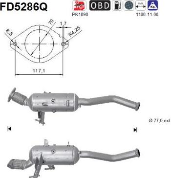 AS FD5286Q - Сажі / частковий фільтр, система вихлопу ОГ avtolavka.club