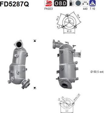 AS FD5287Q - Сажі / частковий фільтр, система вихлопу ОГ avtolavka.club