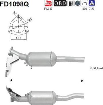 AS FD1098Q - Сажі / частковий фільтр, система вихлопу ОГ avtolavka.club