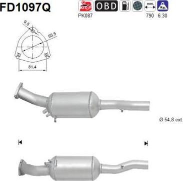 AS FD1097Q - Сажі / частковий фільтр, система вихлопу ОГ avtolavka.club