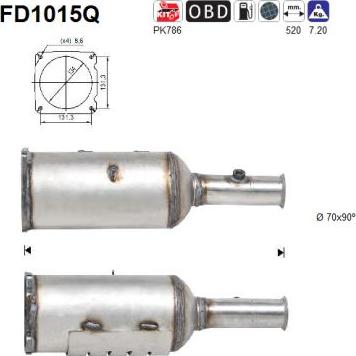 AS FD1015Q - Сажі / частковий фільтр, система вихлопу ОГ avtolavka.club