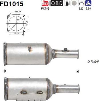 AS FD1015 - Сажі / частковий фільтр, система вихлопу ОГ avtolavka.club