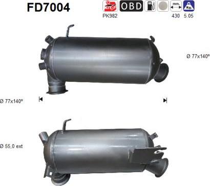 AS FD7004 - Сажі / частковий фільтр, система вихлопу ОГ avtolavka.club